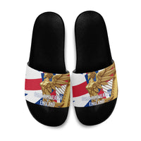 Commonwealth Of England Flag Golden Angel Slide Sandals Historical British Heritage Winged Figure