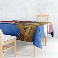Commonwealth Of England Flag Golden Angel Tablecloth Historical British Heritage Winged Figure