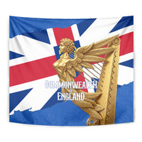 Commonwealth Of England Flag Golden Angel Tapestry Historical British Heritage Winged Figure