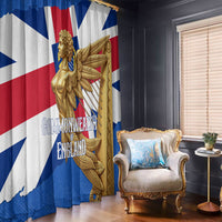 Commonwealth Of England Flag Golden Angel Window Curtain Historical British Heritage Winged Figure