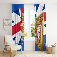 Commonwealth Of England Flag Golden Angel Window Curtain Historical British Heritage Winged Figure