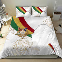 Order Of The Eastern Star Bedding Set OES Elegant Floral Line Art Fraternal Symbolism