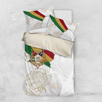 Order Of The Eastern Star Bedding Set OES Elegant Floral Line Art Fraternal Symbolism
