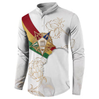 Order Of The Eastern Star Button Sweatshirt OES Elegant Floral Line Art Fraternal Symbolism