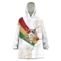 Order Of The Eastern Star Kid Wearable Blanket Hoodie OES Elegant Floral Line Art Fraternal Symbolism