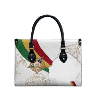 Order Of The Eastern Star Leather Bag OES Elegant Floral Line Art Fraternal Symbolism