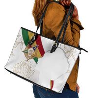 Order Of The Eastern Star Leather Tote Bag OES Elegant Floral Line Art Fraternal Symbolism