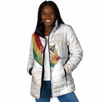 Order Of The Eastern Star Padded Jacket OES Elegant Floral Line Art Fraternal Symbolism