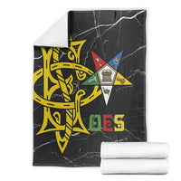 OES Order Of The Eastern Star Blanket Five Pointed Star Emblem On Black Marble Texture