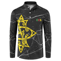 OES Order Of The Eastern Star Button Sweatshirt Five Pointed Star Emblem On Black Marble Texture