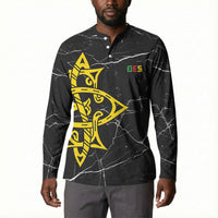OES Order Of The Eastern Star Button Sweatshirt Five Pointed Star Emblem On Black Marble Texture