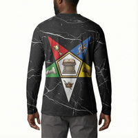 OES Order Of The Eastern Star Button Sweatshirt Five Pointed Star Emblem On Black Marble Texture