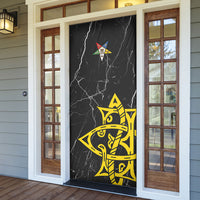 OES Order Of The Eastern Star Door Cover Five Pointed Star Emblem On Black Marble Texture