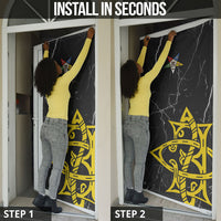 OES Order Of The Eastern Star Door Cover Five Pointed Star Emblem On Black Marble Texture
