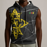 OES Order Of The Eastern Star Sleeveless Hoodie Five Pointed Star Emblem On Black Marble Texture