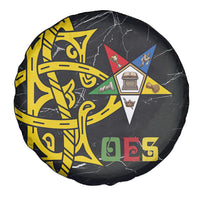 OES Order Of The Eastern Star Spare Tire Cover Five Pointed Star Emblem On Black Marble Texture