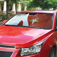 OES Order Of The Eastern Star Auto Sun Shade Five Pointed Star Emblem With Gold Floral Art