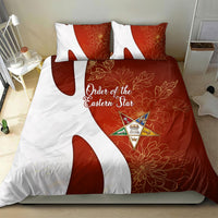 OES Order Of The Eastern Star Bedding Set Five Pointed Star Emblem With Gold Floral Art