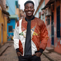 OES Order Of The Eastern Star Bomber Jacket Five Pointed Star Emblem With Gold Floral Art
