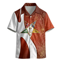 OES Order Of The Eastern Star Kid Hawaiian Shirt Five Pointed Star Emblem With Gold Floral Art