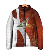 OES Order Of The Eastern Star Padded Jacket Five Pointed Star Emblem With Gold Floral Art
