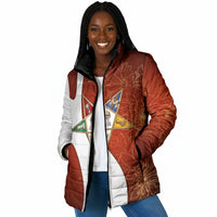 OES Order Of The Eastern Star Padded Jacket Five Pointed Star Emblem With Gold Floral Art