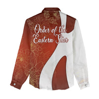 OES Order Of The Eastern Star Women Casual Shirt Five Pointed Star Emblem With Gold Floral Art