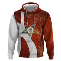 OES Order Of The Eastern Star Zip Hoodie Five Pointed Star Emblem With Gold Floral Art