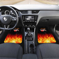 Bowling Ball and Pins Design Car Mats with Flame Background and Custom Team Name Text - Wonder Print Shop