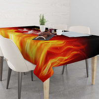 Bowling Ball and Pins Design Tablecloth with Flame Background and Custom Team Name Text - Wonder Print Shop