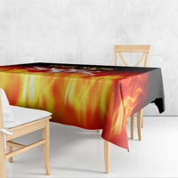Bowling Ball and Pins Design Tablecloth with Flame Background and Custom Team Name Text - Wonder Print Shop