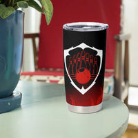Bowling Ball and Pins Design Tumbler Cup with Flame Background and Custom Team Name Text - Wonder Print Shop