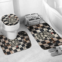 Silly Goose Racing Motorsport Bathroom Set Vintage Distressed Checkered Flag - Cartoon Race Car