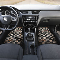 Silly Goose Racing Motorsport Car Mats Vintage Distressed Checkered Flag - Cartoon Race Car