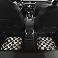 Silly Goose Racing Motorsport Car Mats Vintage Distressed Checkered Flag - Cartoon Race Car