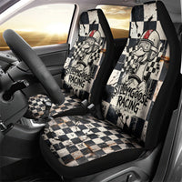 Silly Goose Racing Motorsport Car Seat Cover Vintage Distressed Checkered Flag - Cartoon Race Car