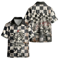 Silly Goose Racing Motorsport Kid Hawaiian Shirt Vintage Distressed Checkered Flag - Cartoon Race Car