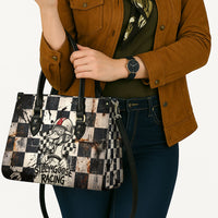Silly Goose Racing Motorsport Leather Bag Vintage Distressed Checkered Flag - Cartoon Race Car