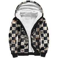 Silly Goose Racing Motorsport Sherpa Hoodie Vintage Distressed Checkered Flag - Cartoon Race Car