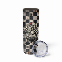 Silly Goose Racing Motorsport Skinny Tumbler Vintage Distressed Checkered Flag - Cartoon Race Car