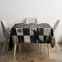 Silly Goose Racing Motorsport Tablecloth Vintage Distressed Checkered Flag - Cartoon Race Car