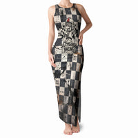 Silly Goose Racing Motorsport Tank Maxi Dress Vintage Distressed Checkered Flag - Cartoon Race Car
