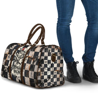 Silly Goose Racing Motorsport Travel Bag Vintage Distressed Checkered Flag - Cartoon Race Car