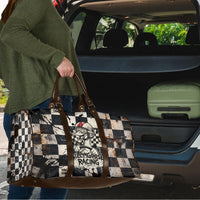 Silly Goose Racing Motorsport Travel Bag Vintage Distressed Checkered Flag - Cartoon Race Car