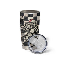Silly Goose Racing Motorsport Tumbler Cup Vintage Distressed Checkered Flag - Cartoon Race Car