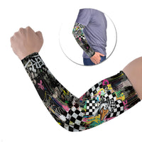 Silly Goose Team Racing Arm Sleeves Colorful Street Graffiti Checkered Flag