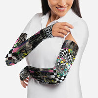 Silly Goose Team Racing Arm Sleeves Colorful Street Graffiti Checkered Flag