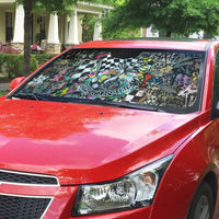 Silly Goose Team Racing Auto Sun Shade Colorful Street Graffiti Checkered Flag