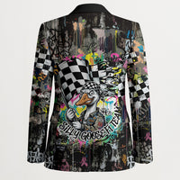Silly Goose Team Racing Blazer Colorful Street Graffiti Checkered Flag