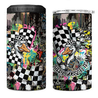 Silly Goose Team Racing 4 in 1 Can Cooler Tumbler Colorful Street Graffiti Checkered Flag